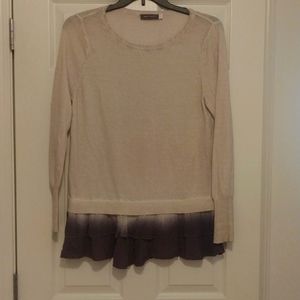 -- Mint Velvet mixed media peplum lightweight cashmere blend sweater